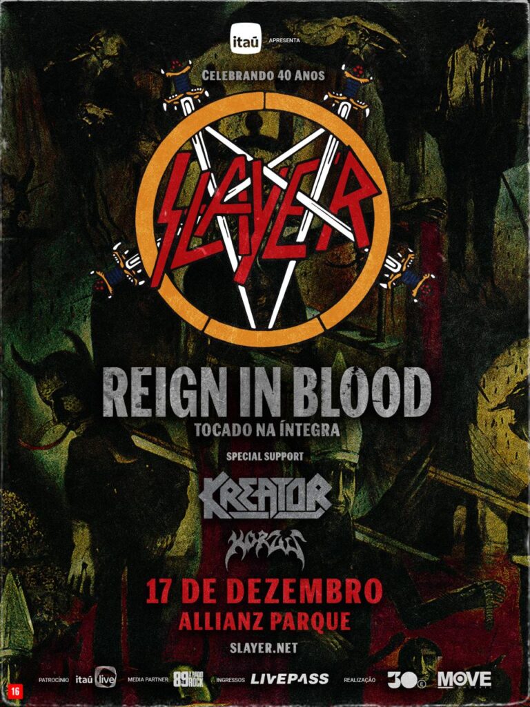 Cartaz, Slayer no Alianz Parque